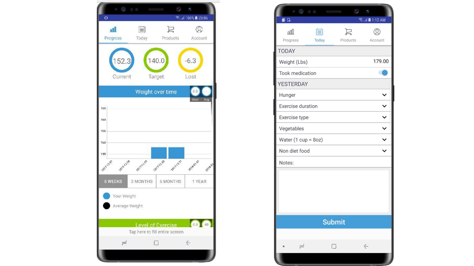 Patient weight management app built by Sequoia Applied Technologies